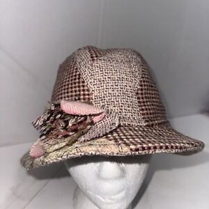Y2K Vintage Style Hippie Gypsy Patchwork Floral Paisley Bucket Cap Fedora Hat
